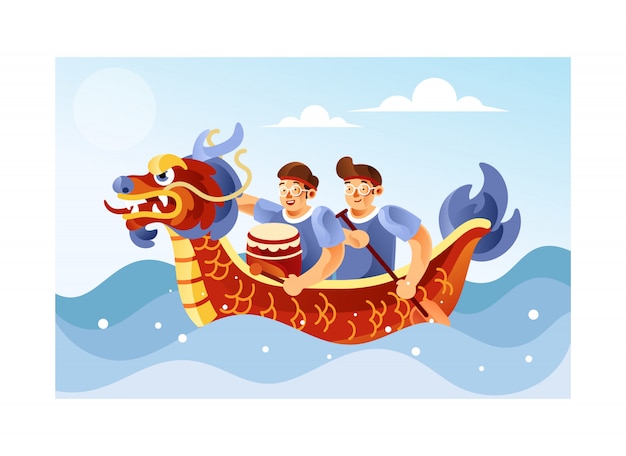 Premium Vector Chinese Dragon Boat Festival Illustration