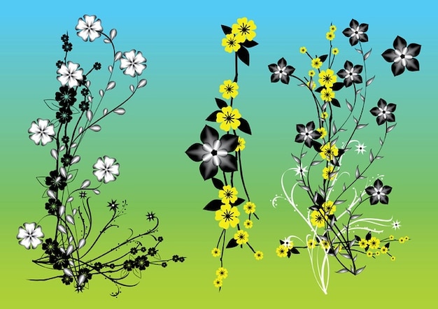 Chinese Flowers Vector Art Vector | Free Download