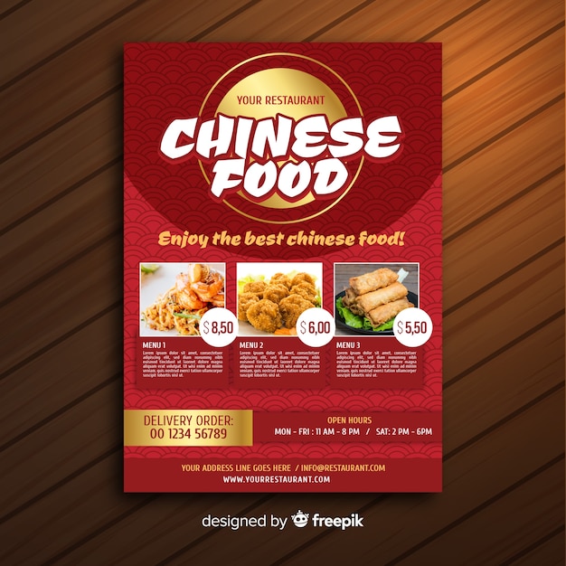 Chinese Food Flyer Template Vector Free Download 4027