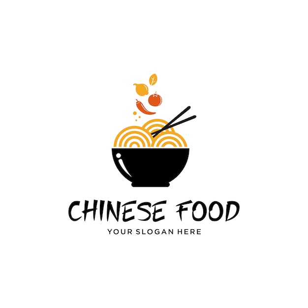 Chinese Food Logo Design Premium Vector
