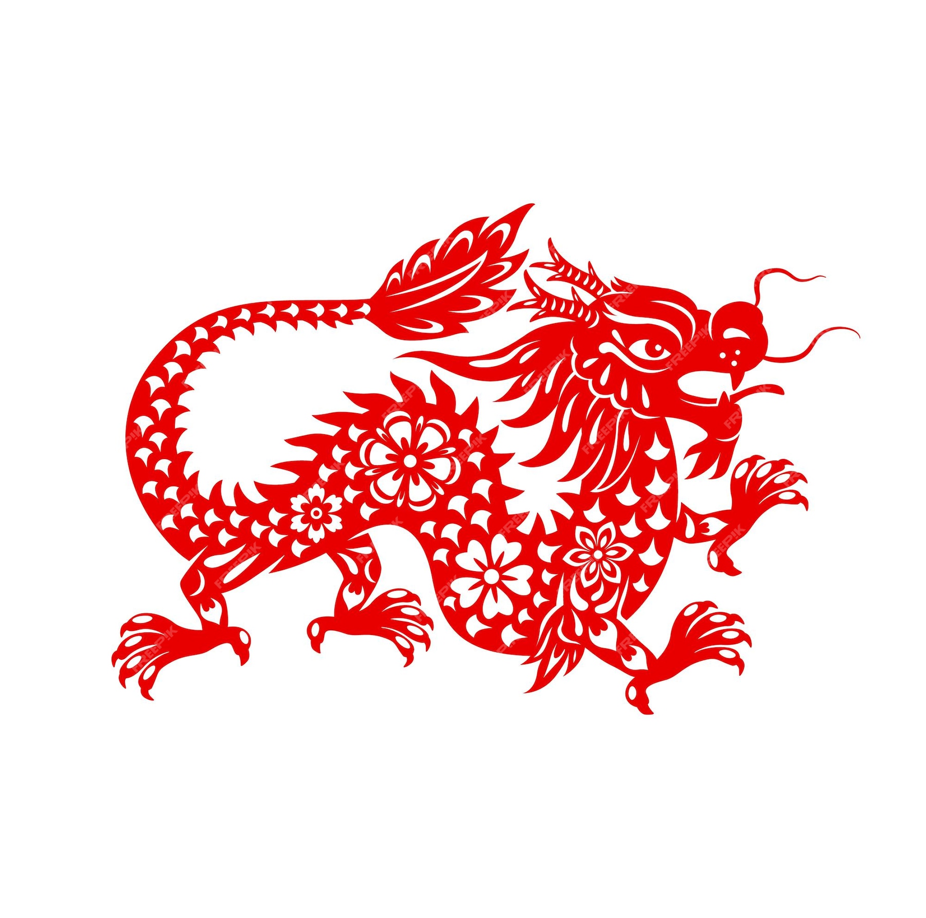 premium-vector-chinese-lunar-new-year-dragon-zodiac-sign