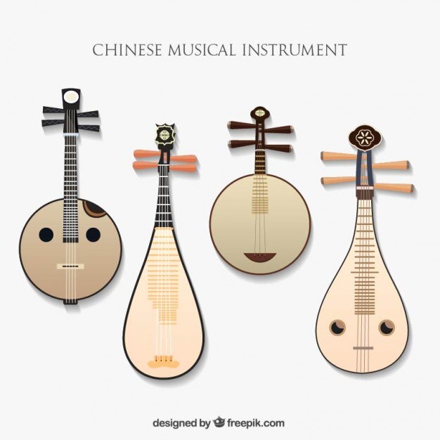 Chinese musical instruments Vector Free Download