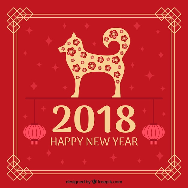 Free Vector | Chinese new year background with dog design