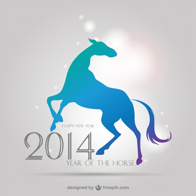 Chinese new year background with horse silhouette Vector | Free Download
