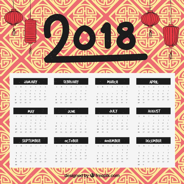 Free Vector | Chinese new year calendar