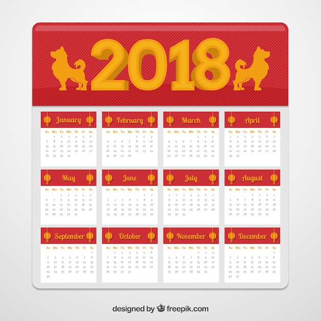 Free Vector | Chinese new year calendar