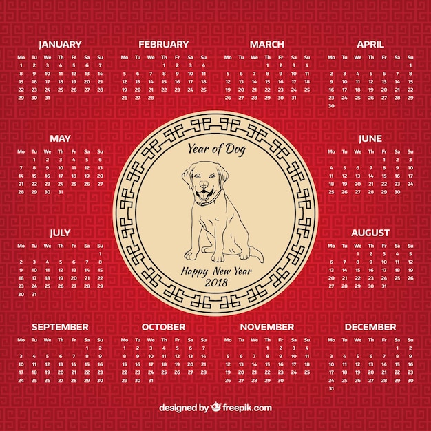 Free Vector Chinese new year calendar