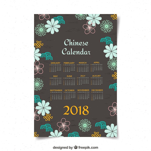 Free Vector | Chinese new year calendar