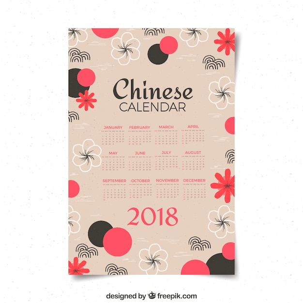 Free Vector | Chinese new year calendar