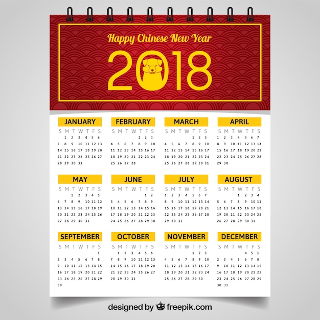 Free Vector | Chinese new year calendar