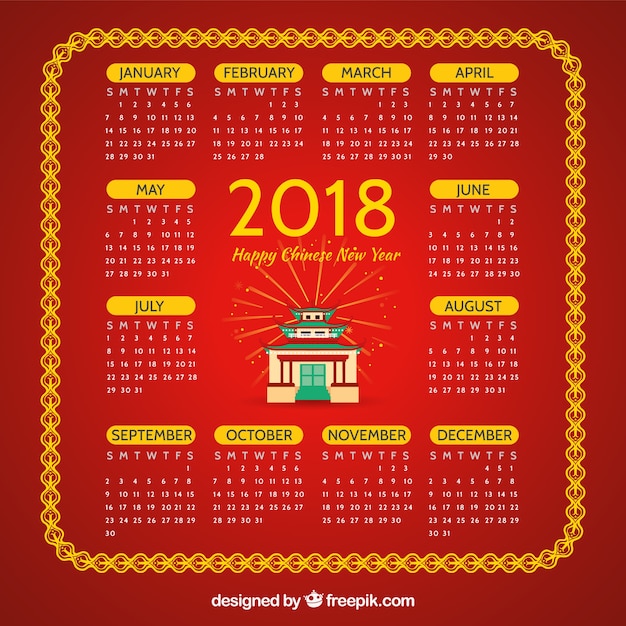 Free Vector | Chinese new year calendar