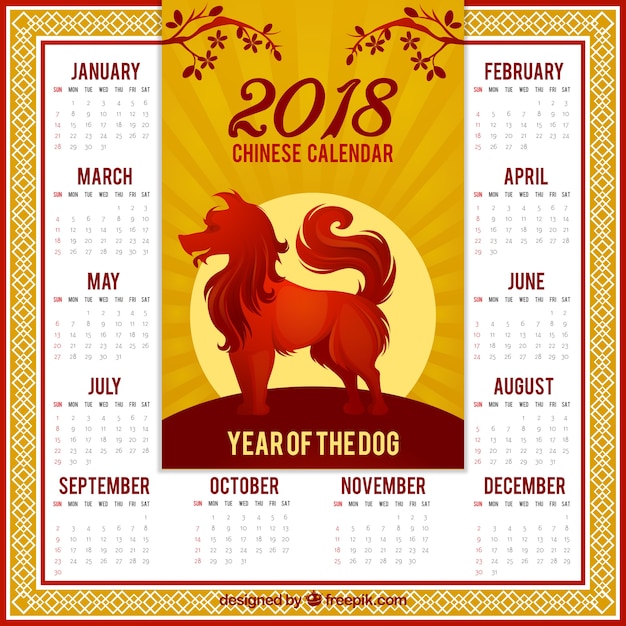 Free Vector | Chinese new year calendar