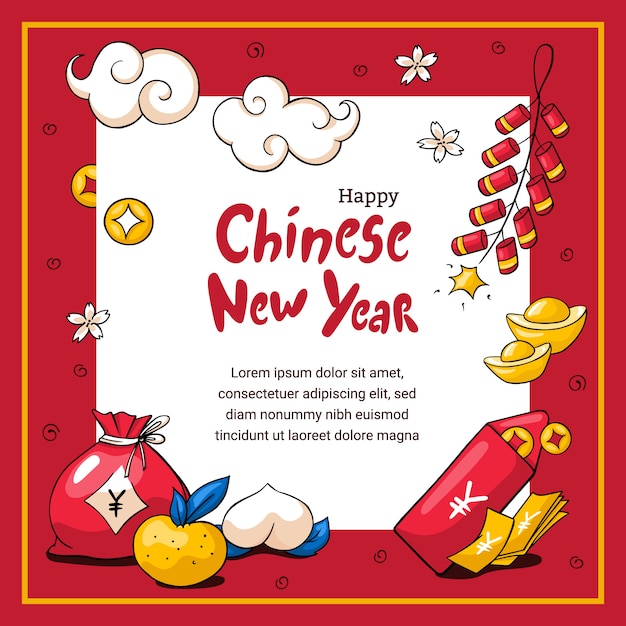 Premium Vector | Chinese new year card