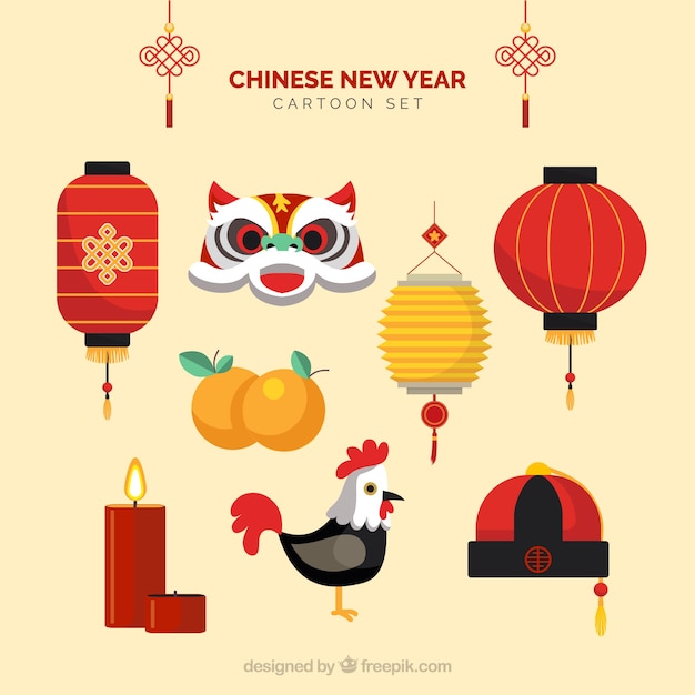 Free Vector | Chinese new year cartoons