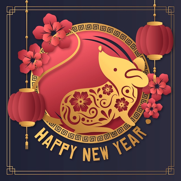 Most Downloaded Free Happy Lunar New Year 2020 Vectors