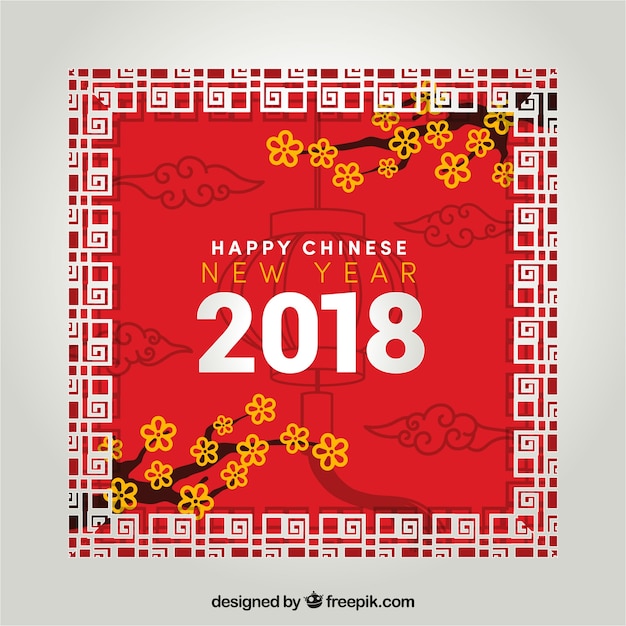 Free Vector | Chinese new year design in frame style