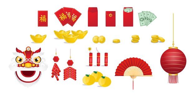 Premium Vector | Chinese new year elements