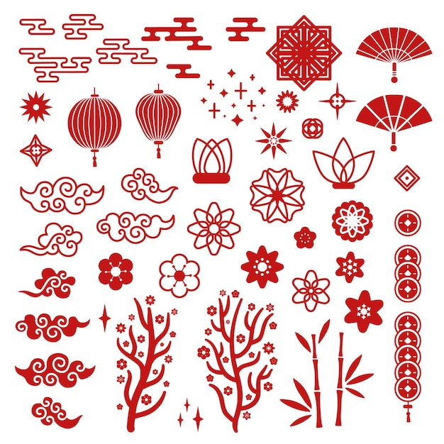 Premium Vector Chinese new year elements.