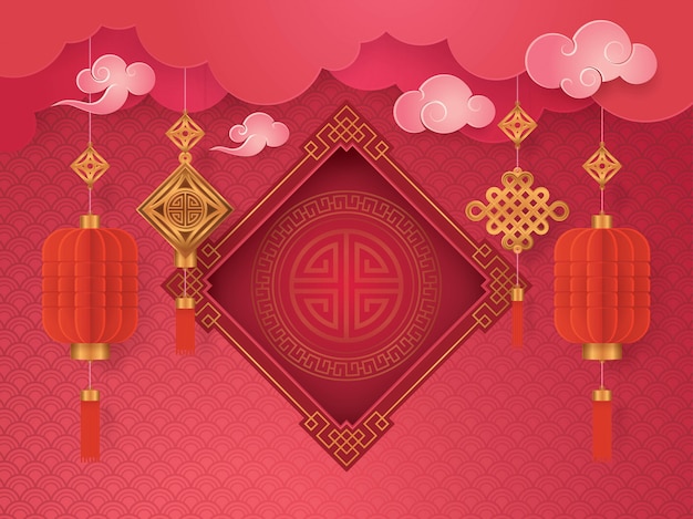 Premium Vector | Chinese new year greeting card