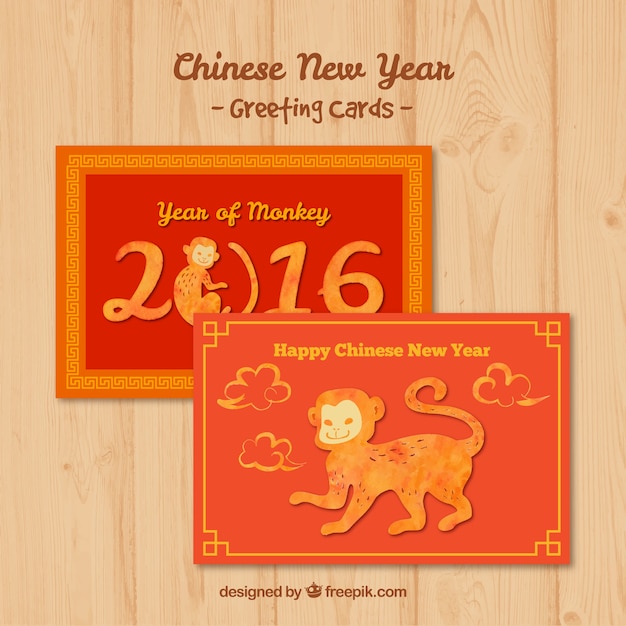 Free Vector | Chinese new year greeting cards pack