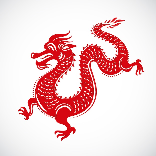 Premium Vector | Chinese new year illustration with dragon