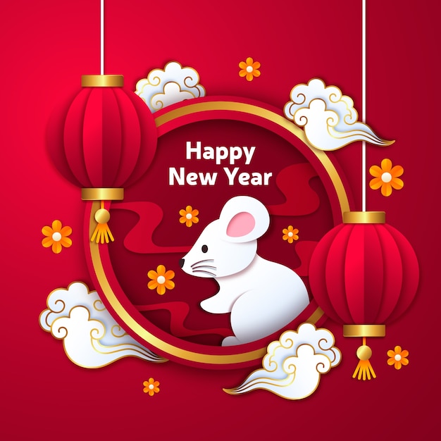 Most Downloaded Free Happy Lunar New Year 2020 Vectors