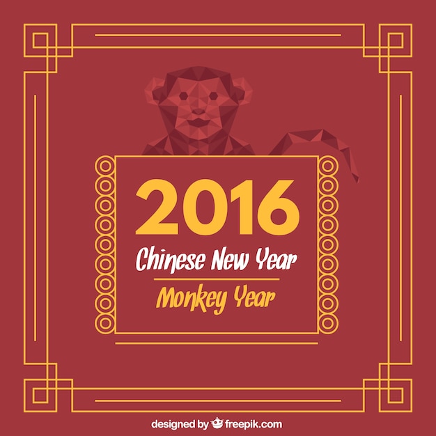 Chinese new year with frame | Premium Vector