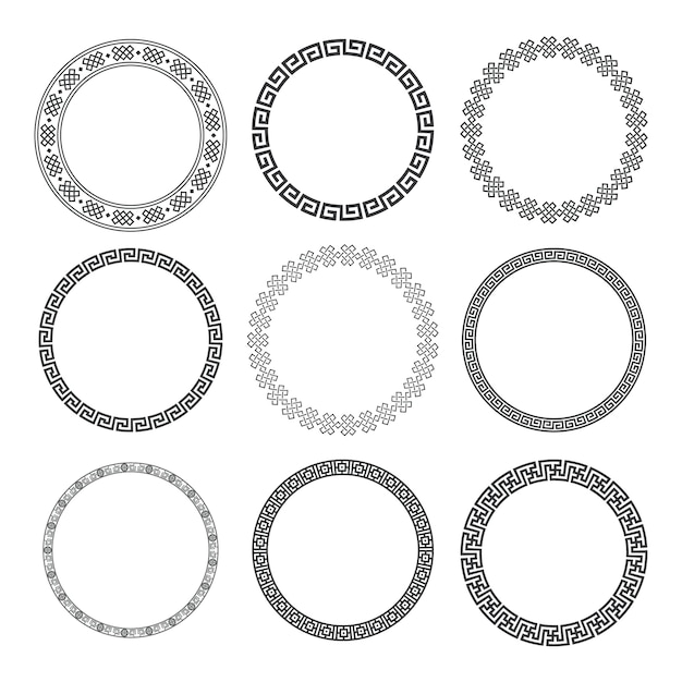 Download Chinese round seamless border circle Vector | Premium Download