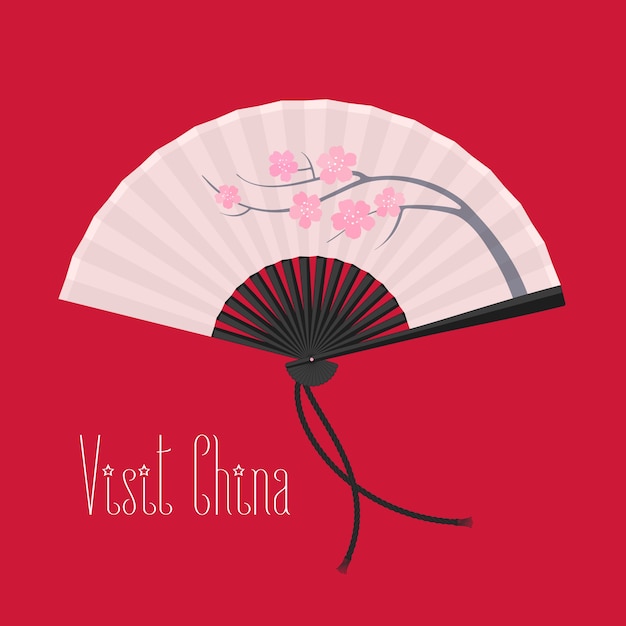 Premium Vector Chinese traditional fan illustration
