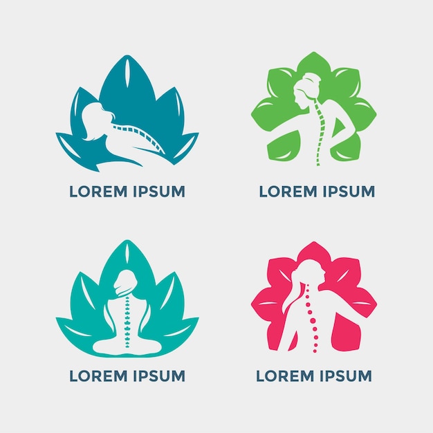 Premium Vector | Chiropractic emblem set illustration