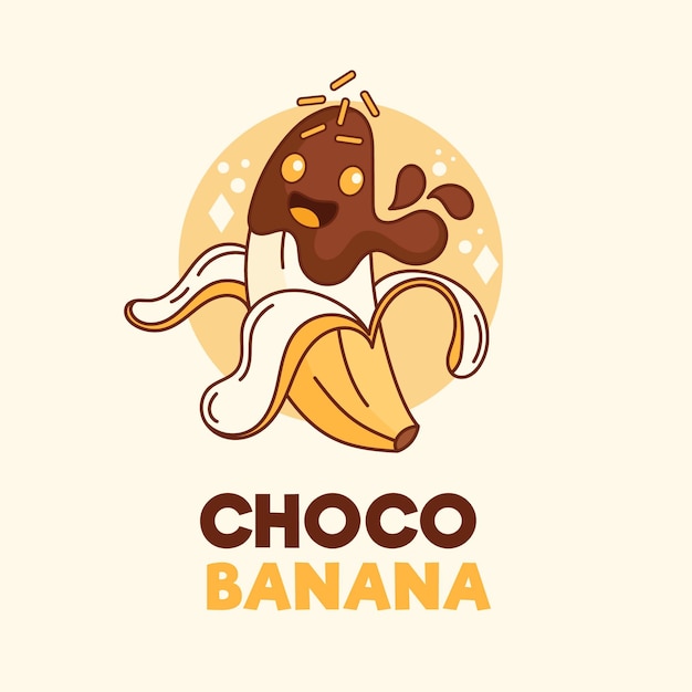 Free Vector Choco Banana Character Logo