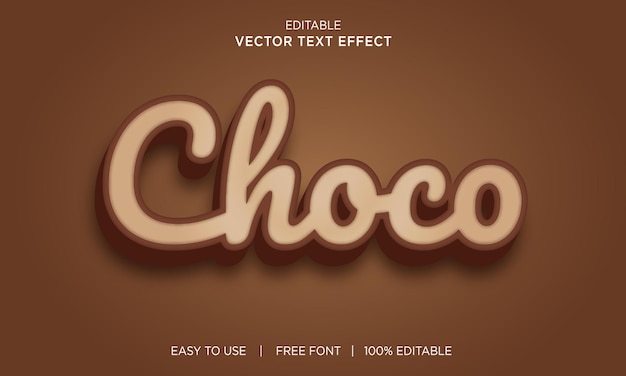 Premium Vector | Choco editable text effect design with premium vector