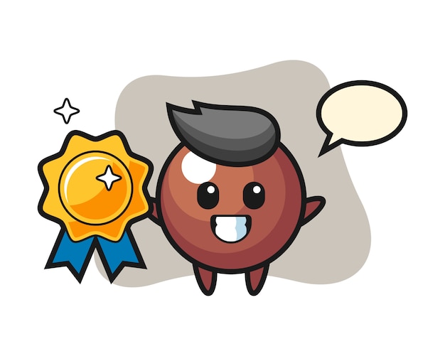 Download Free Chocolate Ball Cartoon Holding A Golden Badge Premium Vector Use our free logo maker to create a logo and build your brand. Put your logo on business cards, promotional products, or your website for brand visibility.