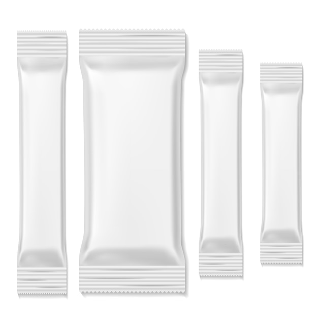 Premium Vector | Chocolate bar packs. biscuits white packing sticks ...