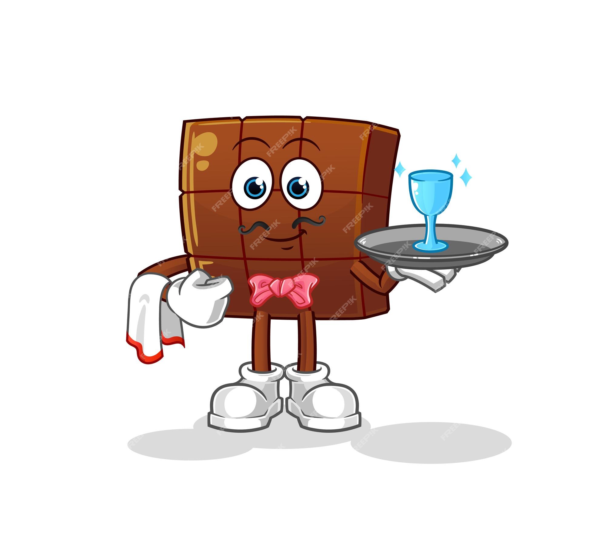 Premium Vector Chocolate Bar Waiter Cartoon Cartoon Mascot Vector