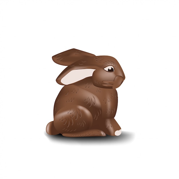 Download Chocolate bunny isolated on white background | Premium Vector