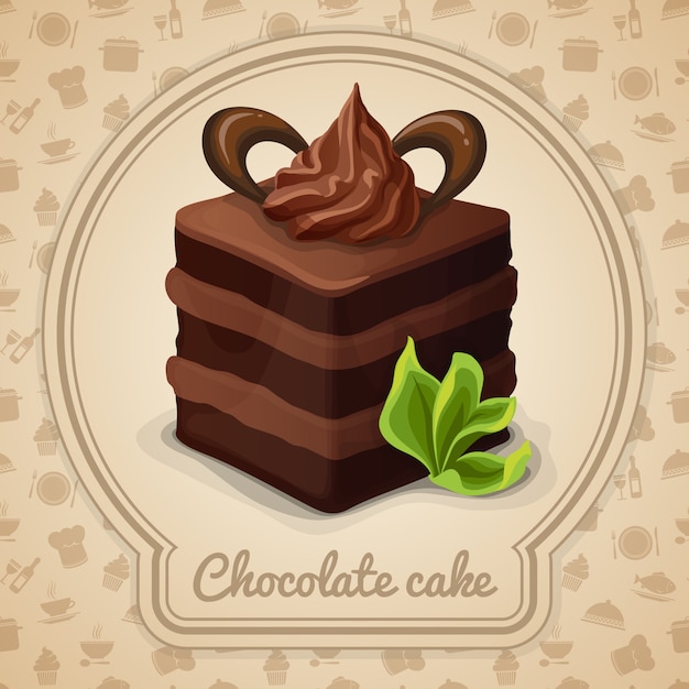 Chocolate Cake Illustration Premium Vector