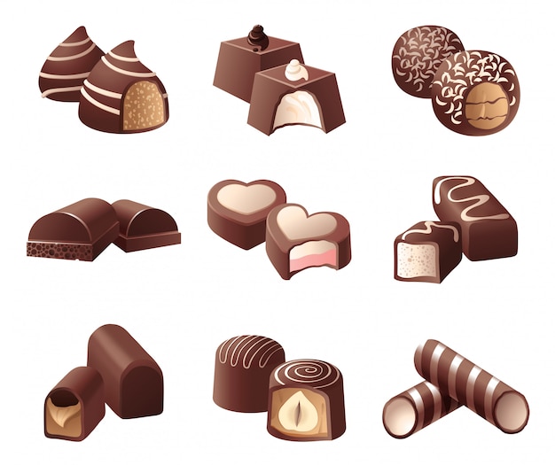 Chocolate candies Premium Vector
