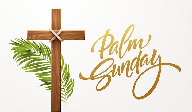 Free Vector | Christian cross. congratulations on palm sunday, easter ...