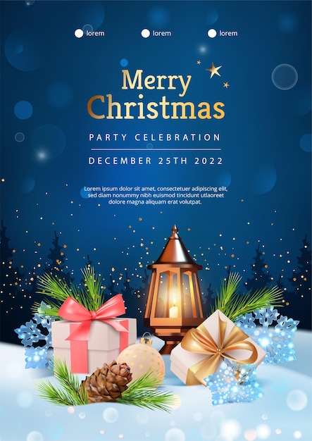 Christmas Luncheon 2022 Premium Vector | Christmas 2022 Party Poster