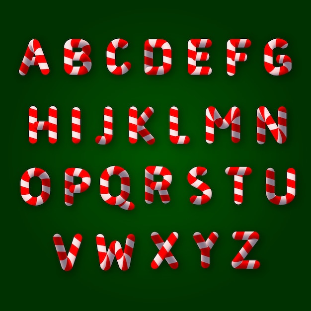 Download Christmas alphabet candy cane illustration Vector | Free ...