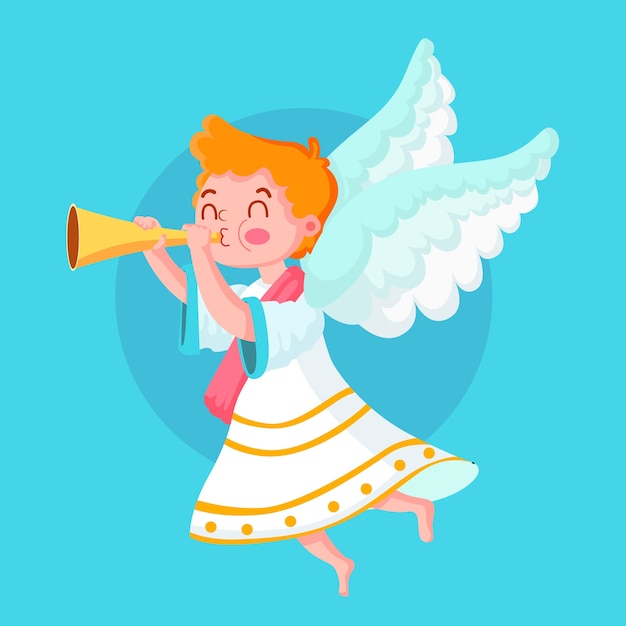 Download Christmas angel concept in flat design | Free Vector