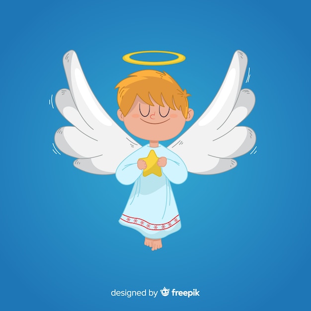Free Vector | Christmas angel in hand drawn
