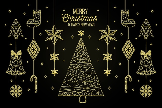 Free Vector | Christmas background concept in polygonal style