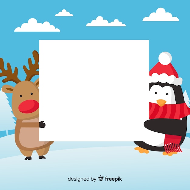 Download Free Vector | Christmas background flat friends