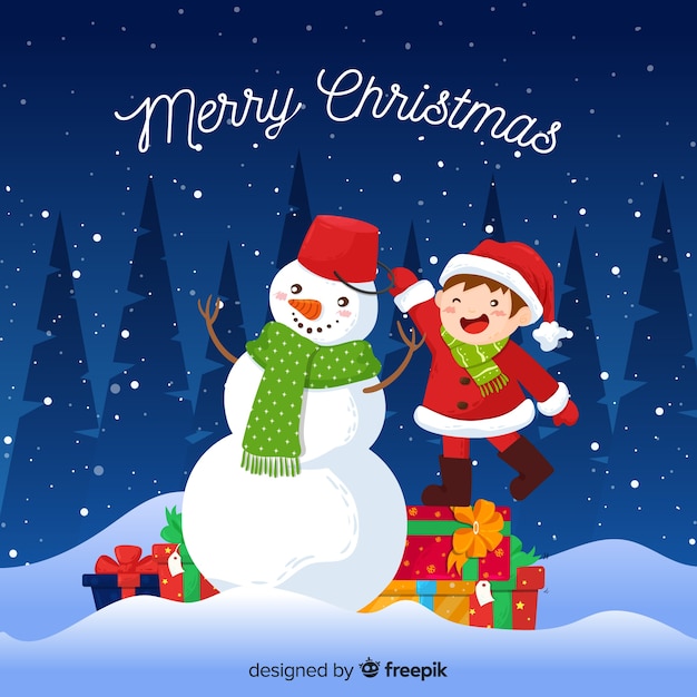 Christmas background hand drawn | Free Vector