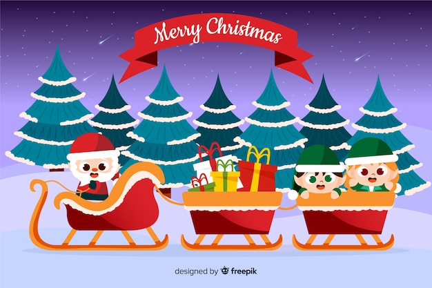 Christmas background in hand drawn Vector | Free Download