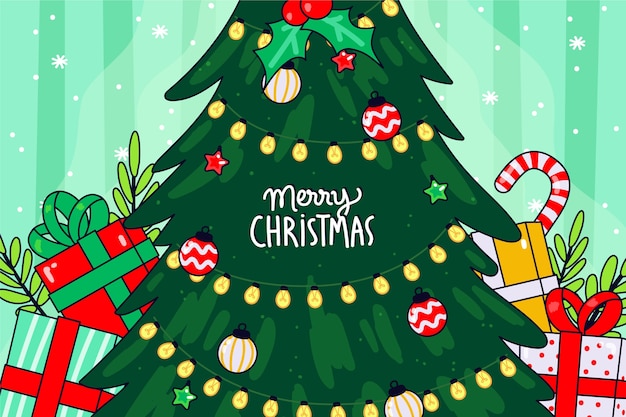 Free Vector | Christmas background in hand drawn