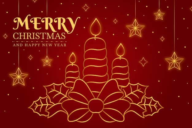 Free Vector | Christmas background in outline style