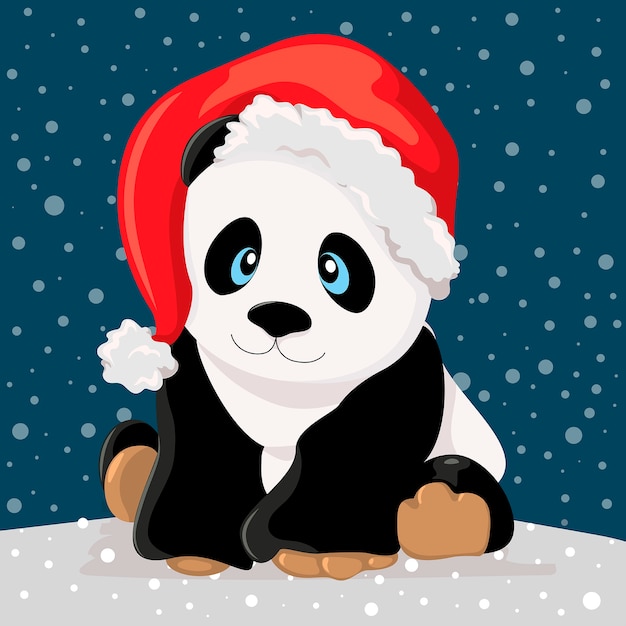 Christmas background panda bear Vector | Premium Download